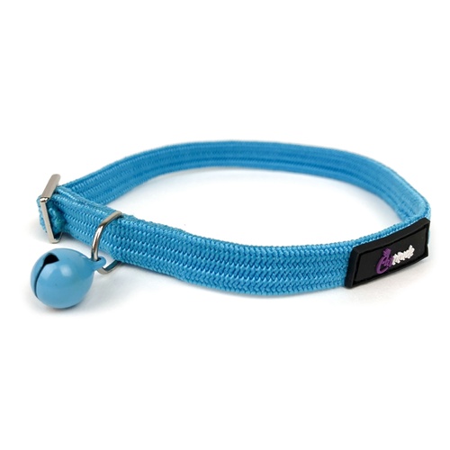 Cattitude Flexi Stretch Safety Cat Collar with Bell - Blue main image