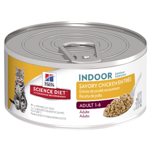 Hills Science Diet Adult Indoor Savory Chicken Entree Cat Food 156g x 24 Cans main image