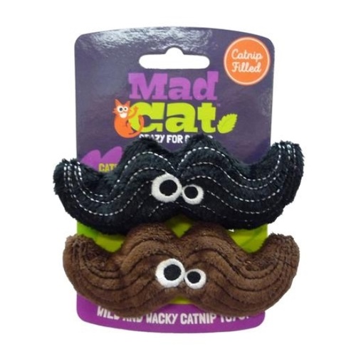 Mad Cat Meowstache Catnip & Silverine Cat Toy - Twin pack main image