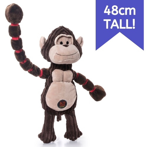 Charming Pet Thunda Tugga Plush Squeaker Rope Dog Toy with K9 Tough Guard - Gorilla