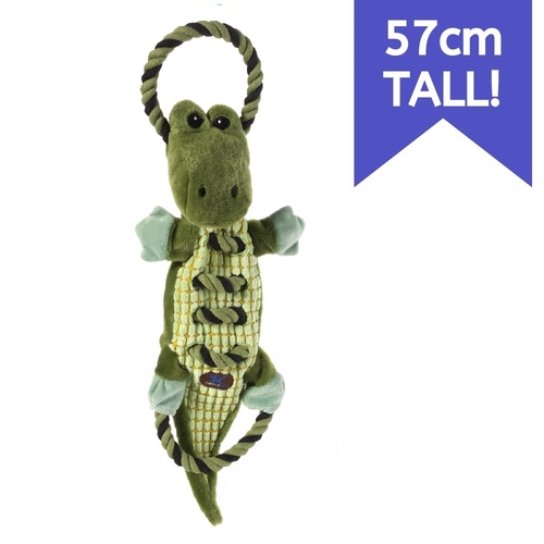 Charming Pet Ropes A-Go-Go Textured Dog Toy with K9 Tough Guard - Jungle Gator main image