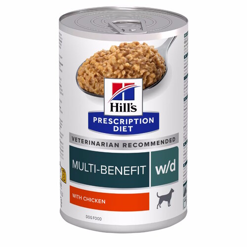 Hills Prescription Diet W/D Multi-Benefit Dog Food with Chicken 12 Cans x 370g main image