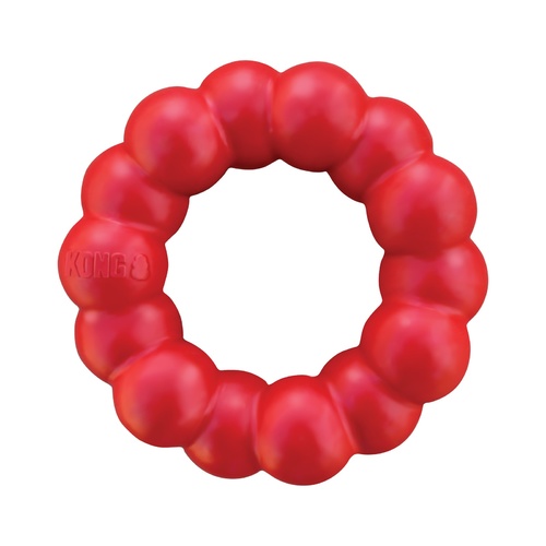 KONG Natural Red Rubber Ring Dog Toy for Healthy Teeth & Gums main image