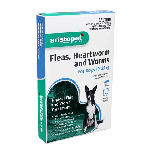 Aristopet Spot-on Flea, Heartworm & All-Wormer - Dogs 10-25kg  main image