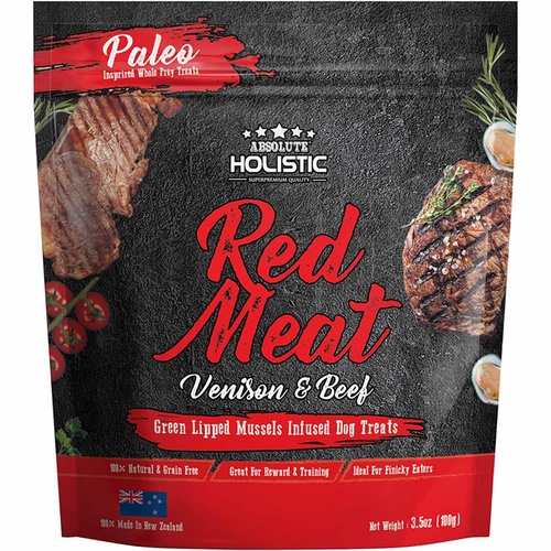 Absolute Holistic Air Dried Dog Treats Red Meat Beef & Venison 100gm main image