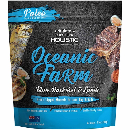 Absolute Holistic Air Dried Dog Treats Oceanic Farm Blue Mackerel & Lamb 100gm main image