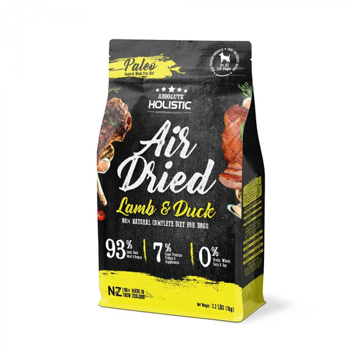 Absolute Holistic Air Dried Grain Free Dog Food Lamb & Duck 1kg - Made in New Zealand main image
