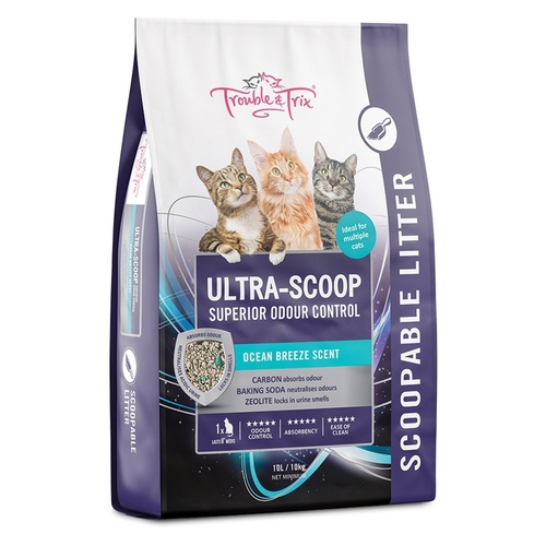 Trouble & Trix Ultrascoop Superior Odour Control Scoopable Cat Litter 10 Litres main image