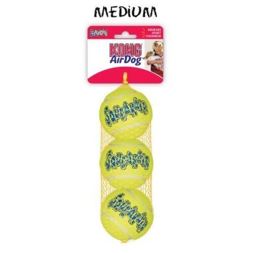 3 x KONG AirDog Squeaker Balls Non-Abrasive Dog Toys 3 Pack main image