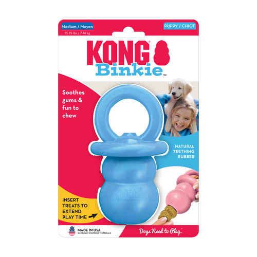4 x KONG Puppy Binkie Teething Treat Dispensing Dog Toy in Assorted Colours main image