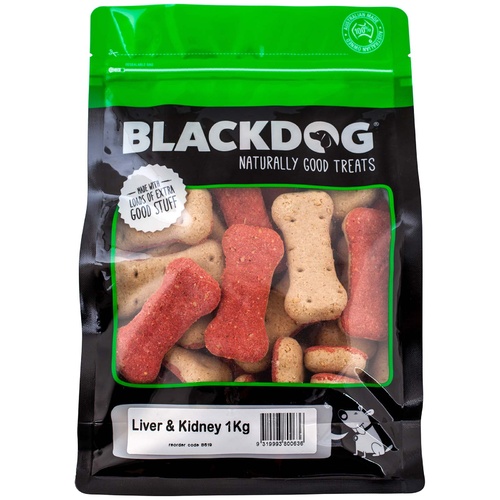 Black Dog Naturally Baked Australian Biscuit Treats for Dogs - Liver & Kidney 1kg main image