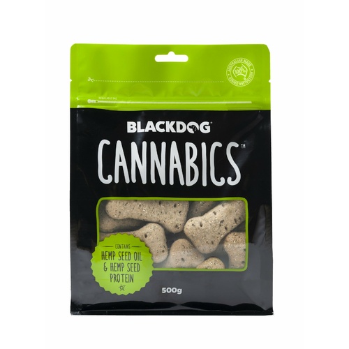 Black Dog Naturally Baked Cannabics Australian Dog Biscuit Treats with Hemp Seed Oil - 500g main image