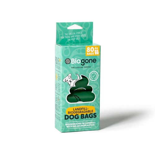 Biogone Biodegradable Dog & Cat Poo Bags - 4 rolls/80 bags main image