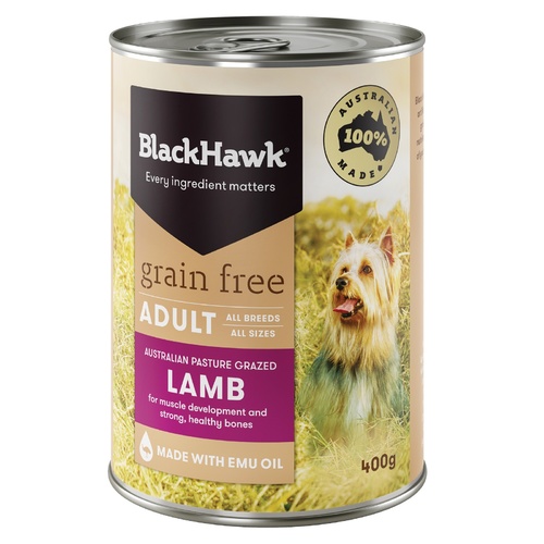 Black Hawk Black Hawk Grain Free Lamb Moist Dog Food 12 x 400g Cans main image
