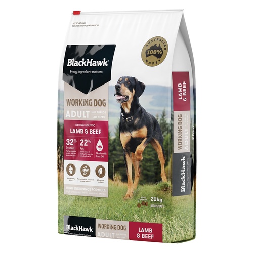 Black Hawk "Working Dog" Lamb & Beef Dog Dry Food 20kg main image