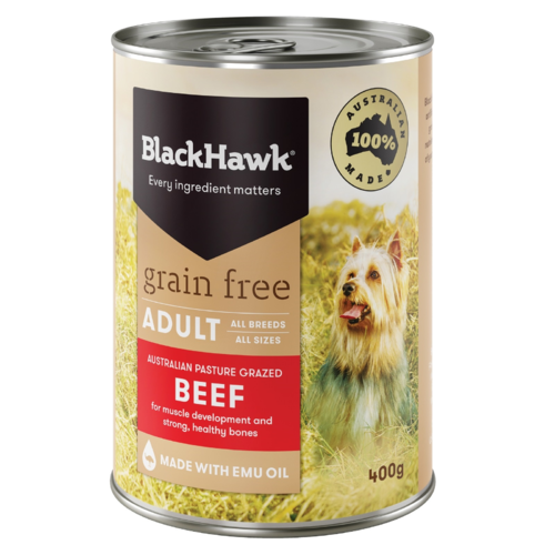 Black Hawk Grain Free Beef Moist Dog Food 12 x 400g Cans main image