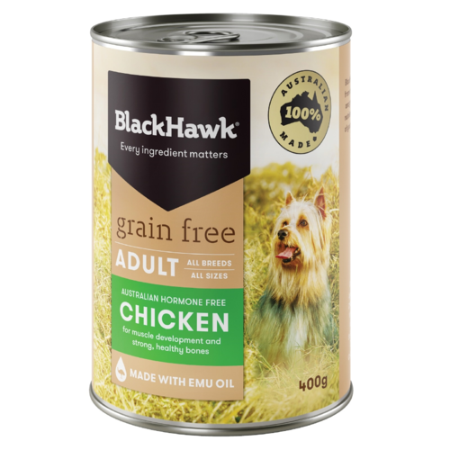 Black Hawk Grain Free Chicken Moist Dog Food 12 x 400g Cans main image