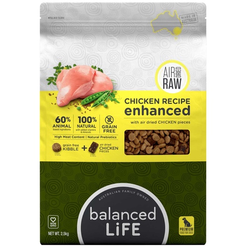 Balanced Life Enhanced Grain Free Kibble & Air-Dried Raw Dog Food - Chicken main image