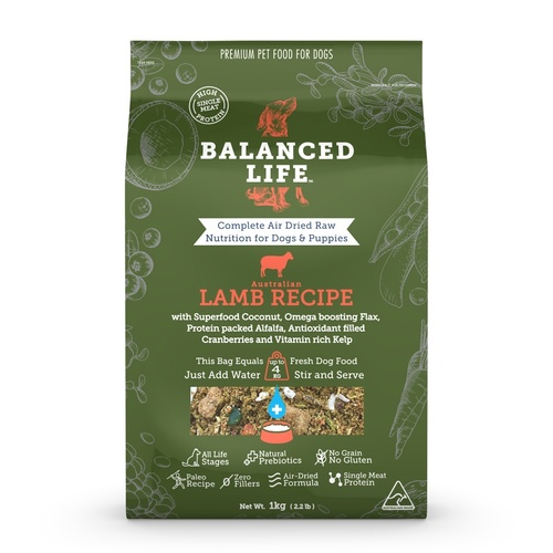 Balanced Life Air Dried Grain Free Single Protein Grain Free  Dog Food - Lamb - 200g/1kg/3.5kg main image