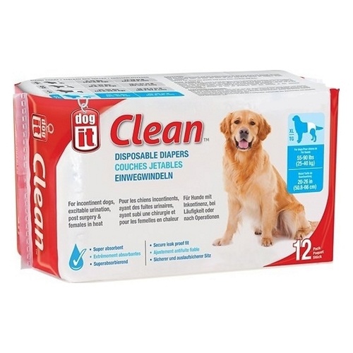 Dogit Disposable Nappies Dog Diapers for Senior Incontinence & Puppies - 12 pack [Size: X-Large] main image