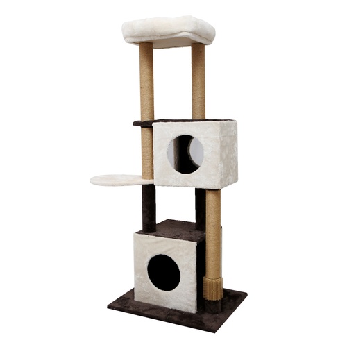 Catio Deluxe Multi-function Three-level Dual Condo Cat Scratching Tree main image
