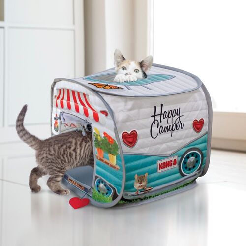 2 x KONG Play Spaces Happy Camper Pop-Up Cat House main image