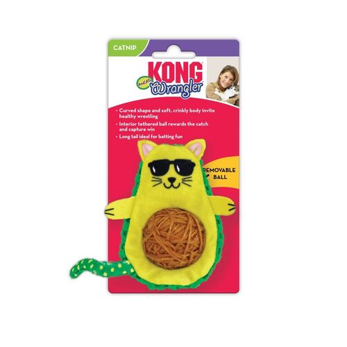 3 x KONG Wrangler AvoCATo Crinkle Textured Cat Toy main image