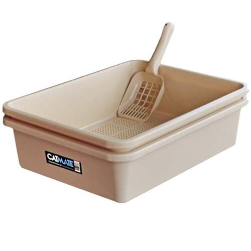 Cat Mate Litter Double Sieve Tray & Scoop for Natural Litters - Beige main image