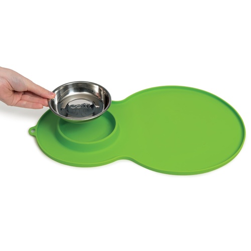 Catit Flower Fountain Placemat with Stanless Steel Bowl - Green main image