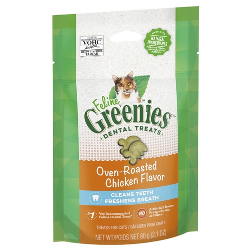 Greenies Feline Cat Dental Treats Oven Roasted Chicken Flavour 10 x 60g Packs main image