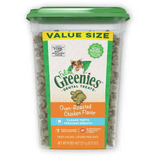 Greenies Feline Cat Dental Treats Oven Roasted Chicken Flavour 277g Tub main image