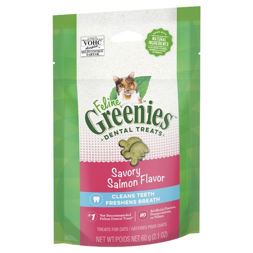 Greenies Feline Cat Dental Treats Savoury Salmon Flavour 10 x 60g Packs main image