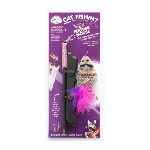 Cat Lures Cat Fishin' Rod Teaser Cat Toy - Feather Mouse main image