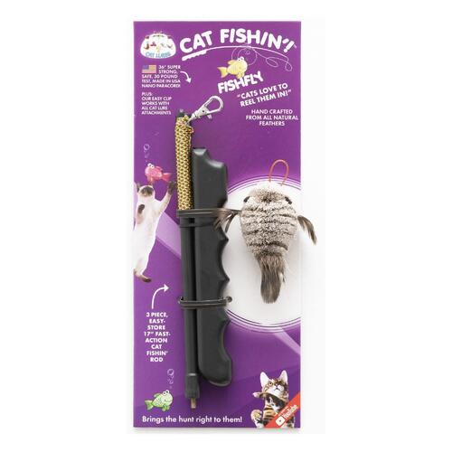 Cat Lures Cat Fishin' Rod Teaser Cat Toy - Fishfly - Colourful Zebra Fish main image