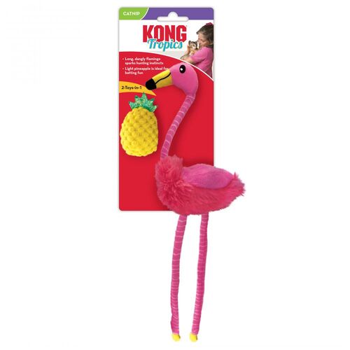 3 x KONG Cat Tropics Flamingo & Pineapple 2-in-1 Catnip Cat Toy main image