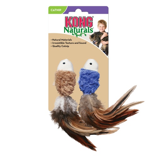 KONG Naturals Crinkle Fish Catnip Cat Toys - 2-Pack