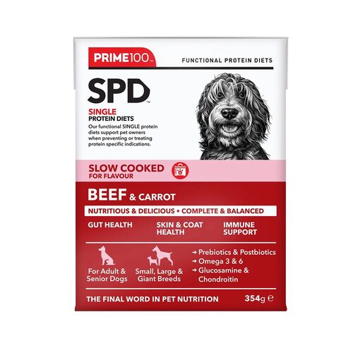Prime100 SPD Slow Cooked Dog Food Single Protein Beef & Carrot 12 x 354g main image