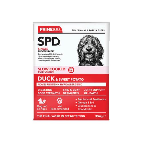 Prime100 SPD Slow Cooked Dog Food Single Protein Duck & Sweet Potato 12 x 354g main image