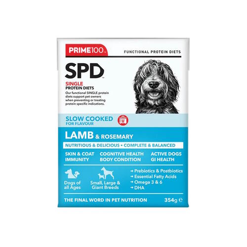 Prime100 SPD Slow Cooked Dog Food Single Protein Lamb & Rosemary 12 x 354g main image