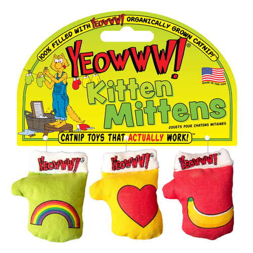 Yeowww Holiday Kitten Mittens Cat Toys - Pack of 3 Organic Catnip Toys Made in USA main image
