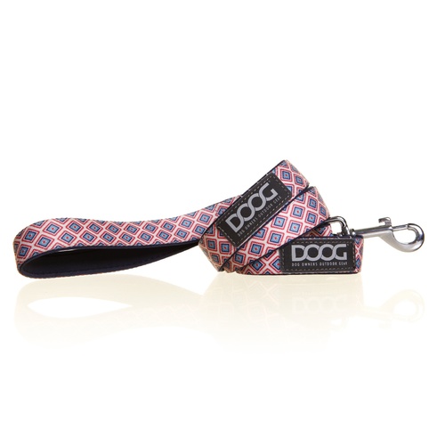 Doog Neoprene Dog Lead - Gromit - Red & Navy Diamond main image