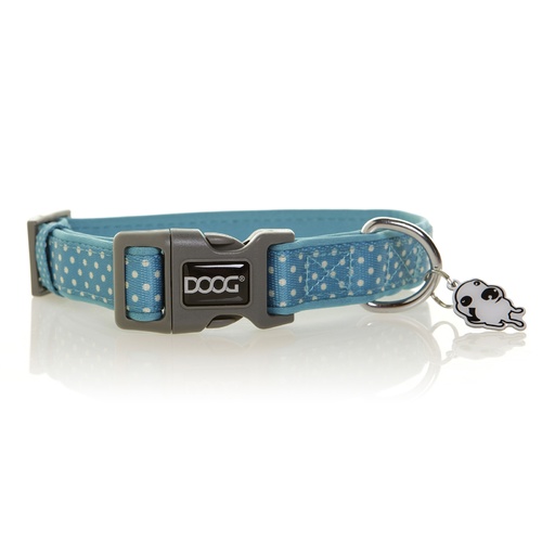 Doog Neoprene Clip Dog Collar - Snoopy - Blue & White Spots [Size: Small] main image