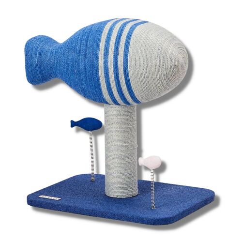 Petkit Sisal & Carpet Cat Scratch Post with Toys - Flying Fish main image