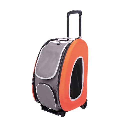 Ibiyaya EVA Pet Carrier/Wheeled Carrier Backpack - Tangerine main image