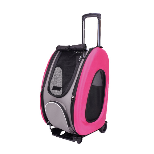 Ibiyaya EVA Pet Carrier/Wheeled Carrier Backpack - Hot Pink main image