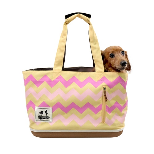 Ibiyaya Canvas Pet Carrier Tote for Cats & Dogs up to 7kg - Yellow & Pink main image