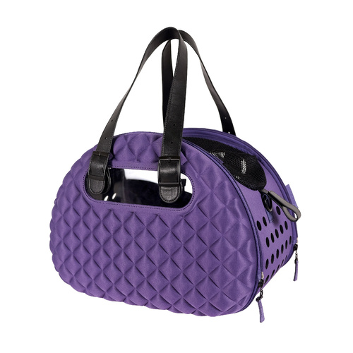 Ibiyaya Collapsible Pet Carrier with Shoulder Strap - Diamond Deluxe Purple main image