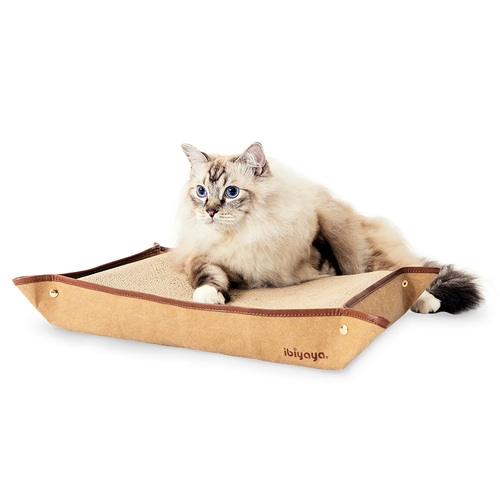 Ibiyaya Plateau Cat Scratcher with Replaceable Cardboard Insert main image