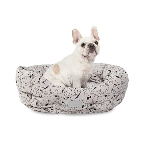Fringe Studio Canvas Round Cuddler Dog Bed - Nosey Dog Spot main image