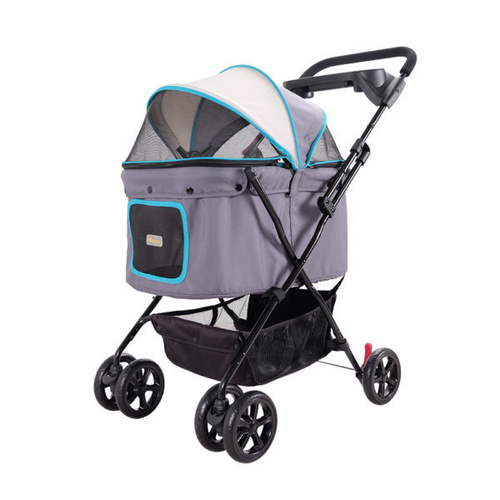 Ibiyaya Easy Stroller Pet Buggy in Grey & Blue main image